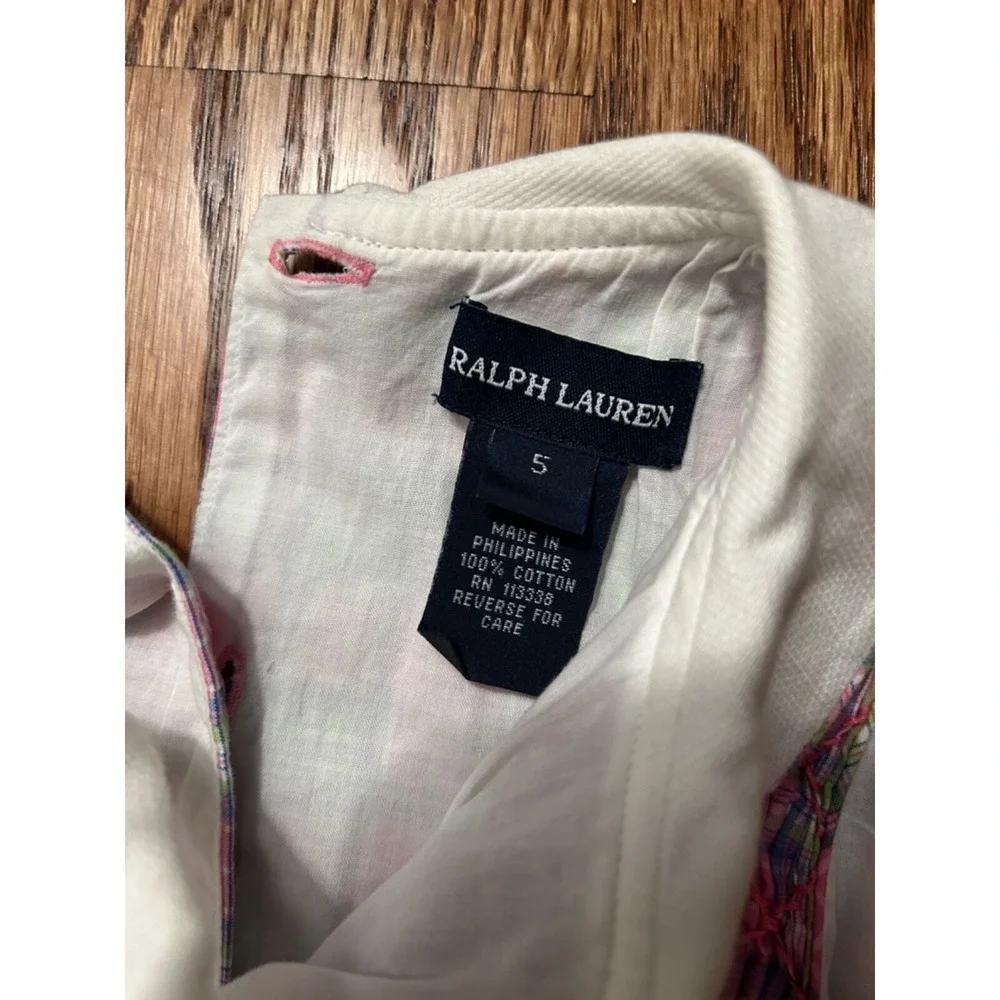 Ralph Lauren Girls Plaid Dress Rare Find size 5 Sleeveless 100% Cotton